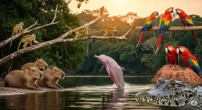 De Monos a Delfines Rosados: Los 5 Animales Más Emblemáticos y Comunes del Amazonas